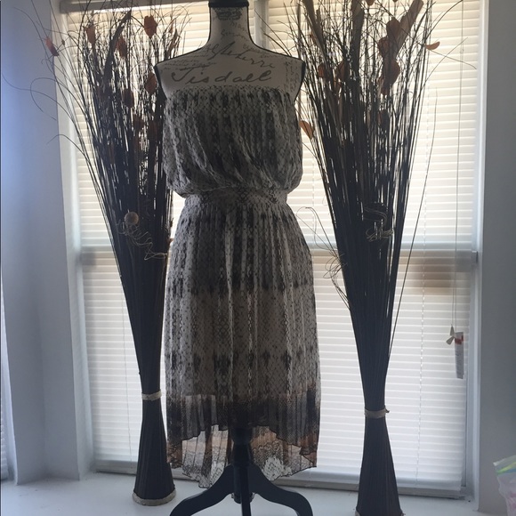 Lavender Brown Strapless High-Low Dress - Picture 6 of 6